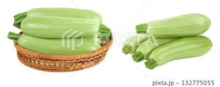zucchini or marrow isolated on white background with full depth of field 132775055
