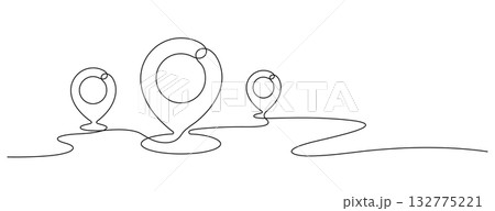 map pin icon symbol one line drawing continuous minimalism map pin icon symbol one line drawing continuous minimalism 132775221