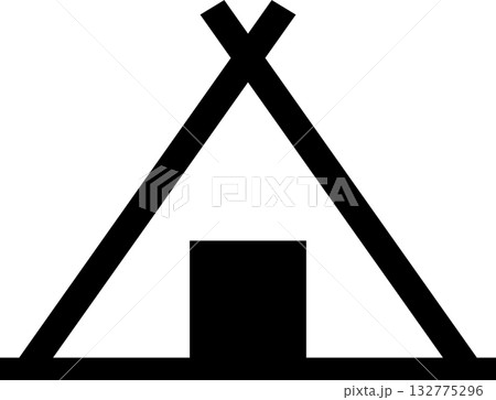 シンプルなテントのアイコン、ベクターイラスト 132775296