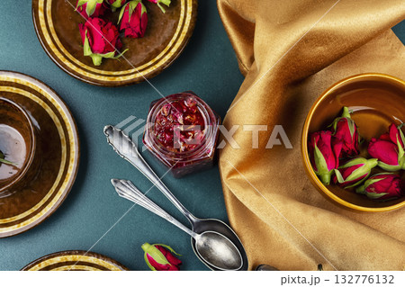 Rose petals homemade jam. Rose petals homemade jam. 132776132