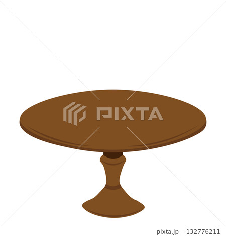 シンプルな木製のテーブルのイラスト シンプルな木製のテーブルのイラスト 132776211