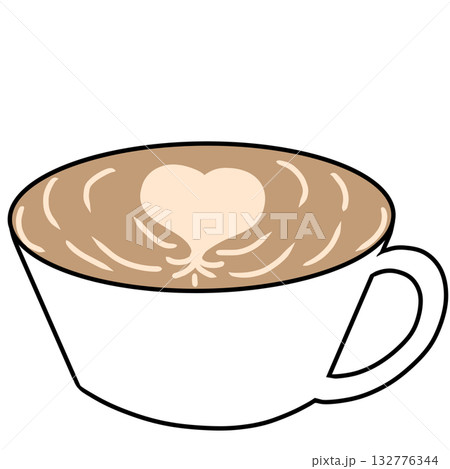 ラテアート シンプル ラテアート シンプル 132776344