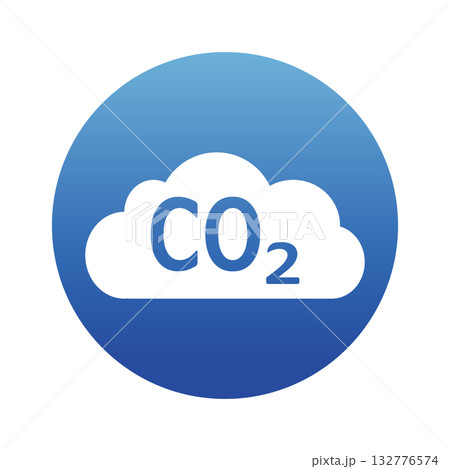 雲 CO2 アイコン 丸 雲 CO2 アイコン 丸 132776574