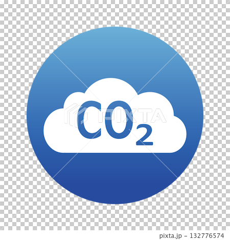 雲 CO2 アイコン 丸 雲 CO2 アイコン 丸 132776574