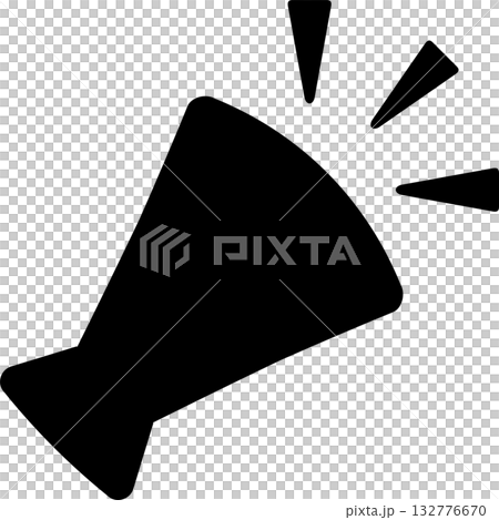 簡單的黑色擴音器輪廓,向量圖 簡單的黑色擴音器輪廓,向量圖 132776670