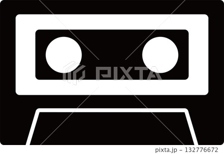 音楽のカセットテープのシンプルなベクターイラスト 132776672