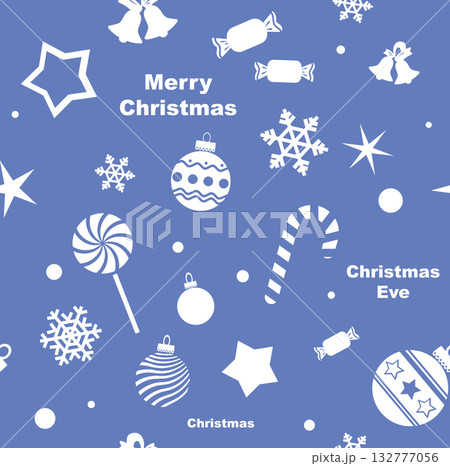Seamless Christmas texture with snowflakes. Vector. 132777056