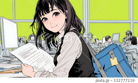 書類を確認するビジネスウーマン