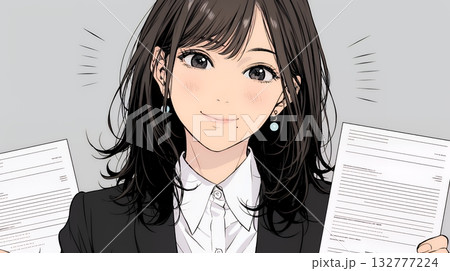 書類を確認するビジネスウーマン