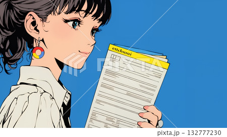 書類を確認するビジネスウーマン