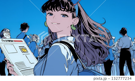 書類を確認するビジネスウーマン 132777234