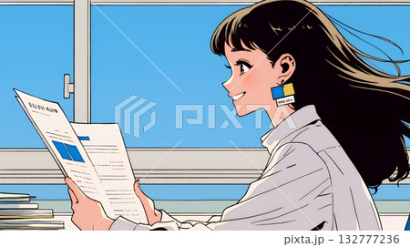 書類を確認するビジネスウーマン