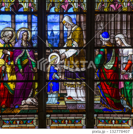 Saint-Aubin church in Guerande, France 132778407