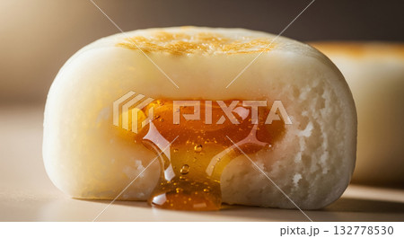 Close Up of Honey Filled Korean Rice Cake 132778530