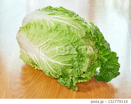chinese cabbage on wooden background chinese cabbage on wooden background 132779118