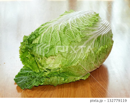 chinese cabbage on wooden background chinese cabbage on wooden background 132779119