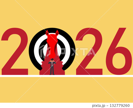 2026. Businessman planning and vision for 2026 132779260