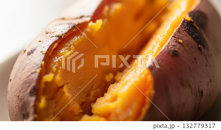 Close Up of Roasted Sweet Potato Texture 132779317