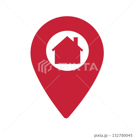 Home Location Pin Icon vector illustration 132780045