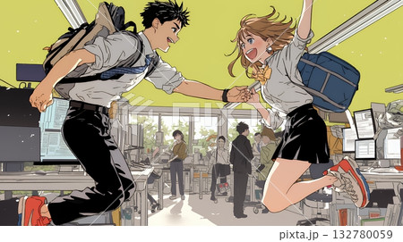 仕事の成功を心から喜んでいるビジネスパーソン