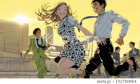 仕事の成功を心から喜んでいるビジネスパーソン