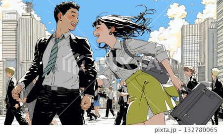 仕事の成功を心から喜んでいるビジネスパーソン