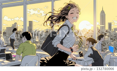 仕事の成功を心から喜んでいるビジネスパーソン