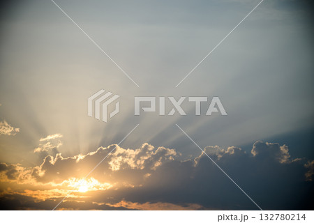 Sky background, the sunset over copy space 132780214