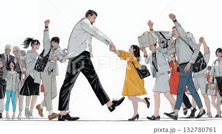 ワーク・ライフ・バランス:ビジネスパーソンが仕事と家庭のバランスをとっている ワーク・ライフ・バランス:ビジネスパーソンが仕事と家庭のバランスをとっている 132780761