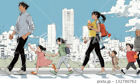 ワーク・ライフ・バランス:ビジネスパーソンが仕事と家庭のバランスをとっている ワーク・ライフ・バランス:ビジネスパーソンが仕事と家庭のバランスをとっている 132780762