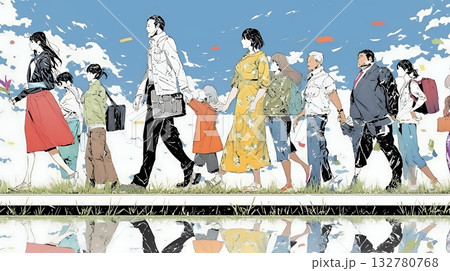 ワーク・ライフ・バランス：ビジネスパーソンが仕事と家庭のバランスをとっている