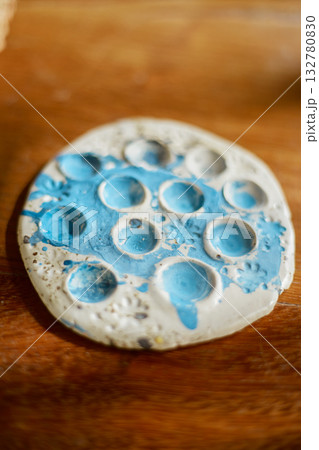 artist's palette, texture mixed ceramic paints artist's palette, texture mixed ceramic paints 132780830