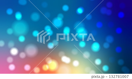 Soft glowing bokeh lights in vibrant blue and pastel tones on a dreamy abstract gradient background 132781007