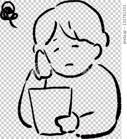 うーんと悩む人のイラスト うーんと悩む人のイラスト 132781331