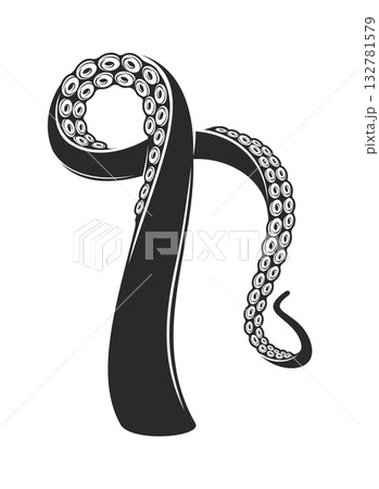 Octopus tentacle tattoo of kraken and squid monster or sea cthulhu, vector art design. Octopus tentacle or marine creature and giant cuttlefish leg or arm hand of aquatic animal for nautical tattoo Octopus tentacle tattoo of kraken and squid monster or sea cthulhu, vector art design. Octopus tentacle or marine creature and giant cuttlefish leg or arm hand of aquatic animal for nautical tattoo 132781579