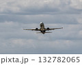Takeoff of a passenger jet in hot summer weather 132782065