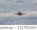 Takeoff of a passenger jet in hot summer weather 132782069