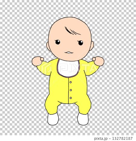 元気な赤ちゃんのイラスト 132782187