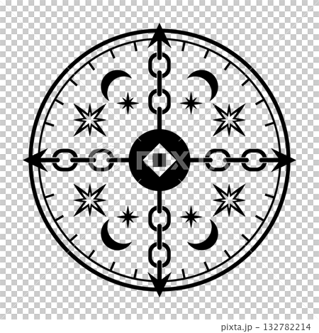 鎖とキラキラのダークな魔法陣 ブラック 鎖とキラキラのダークな魔法陣 ブラック 132782214