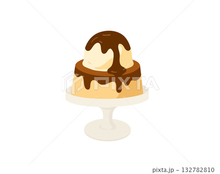 プリンアフォガードのイラスト 132782810