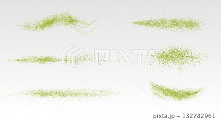 Matcha powder splash set with green tea dust 132782961