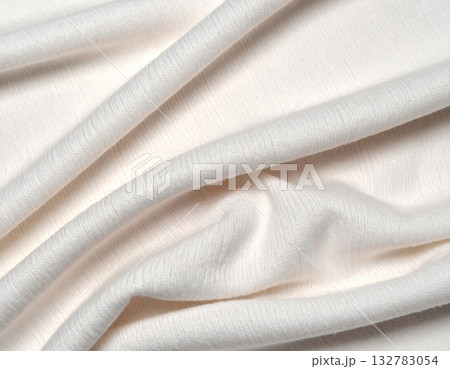 Attract premium clients. Natural light color. Texture of premium white textile fabric. Premium cashmere material. 132783054