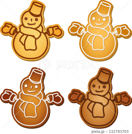 雪だるま① -クッキーセット 132783703