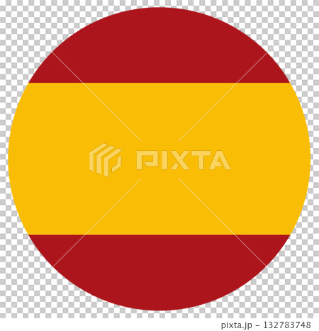 Circle Spanish national flag. Flag of Spain isolated in round shape. 132783748