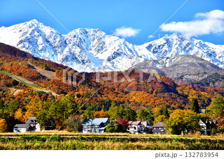 白馬村より白馬三山方面を望む(長野県白馬村)【2025.11】 132783954