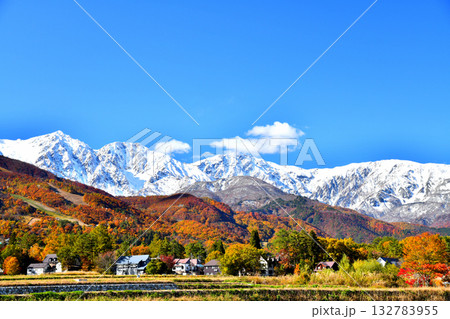 白馬村より白馬三山方面を望む(長野県白馬村)【2025.11】 132783955