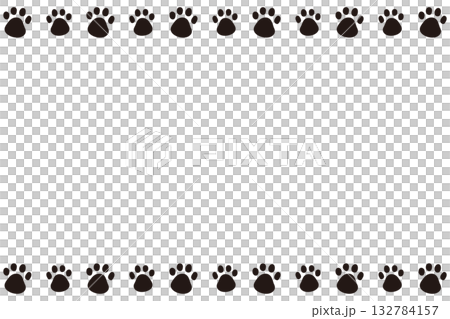 手繪可愛爪印邊框插圖 132784157