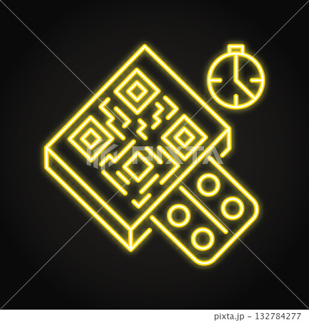 Smart drug package neon icon Smart drug package neon icon 132784277