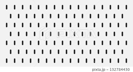 Peg board with oval holes. Rectangle grey peg board perforated texture background for working bench tools.  132784430