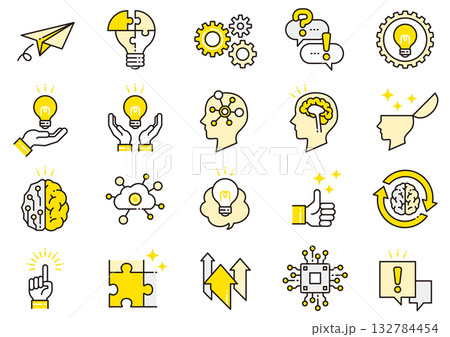 アイディア・思考アイコン06　Idea & Thinking Icons 132784454